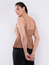 Clobug Women’s Textured Peplum Top