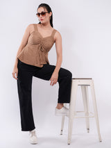 Clobug Women’s Textured Peplum Top