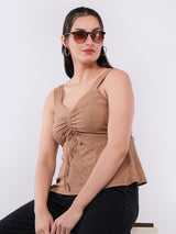 Clobug Women’s Textured Peplum Top