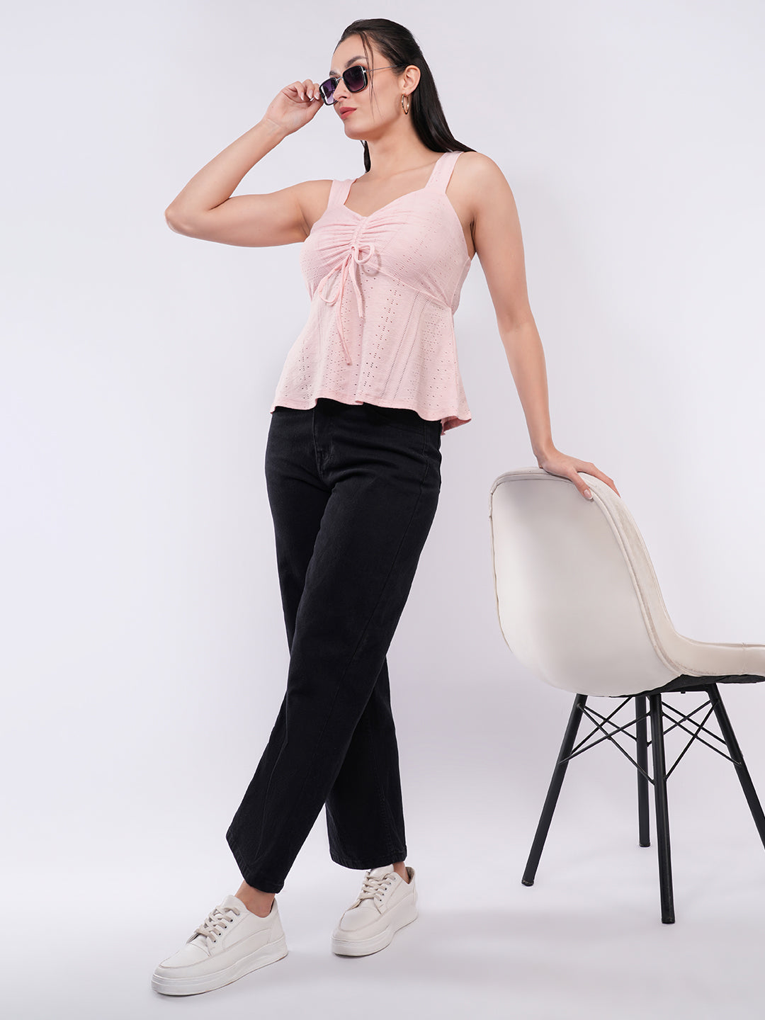 Clobug Women’s Textured Peplum Top