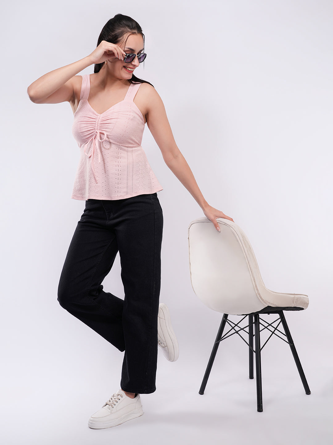 Clobug Women’s Textured Peplum Top