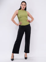 Clobug Women’s Textured High Neck Fitted Top