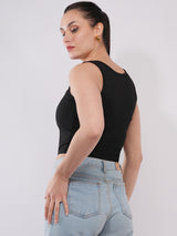 Clobug Women’s Sleeveless Square Neck Crop Top