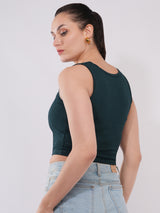 Clobug Women’s Sleeveless Square Neck Crop Top