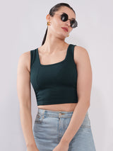 Clobug Women’s Sleeveless Square Neck Crop Top