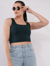 Clobug Women’s Sleeveless Square Neck Crop Top