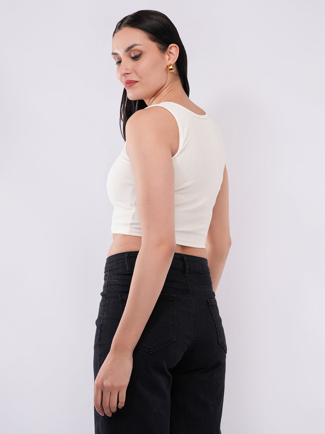 Clobug Women’s Sleeveless Square Neck Crop Top