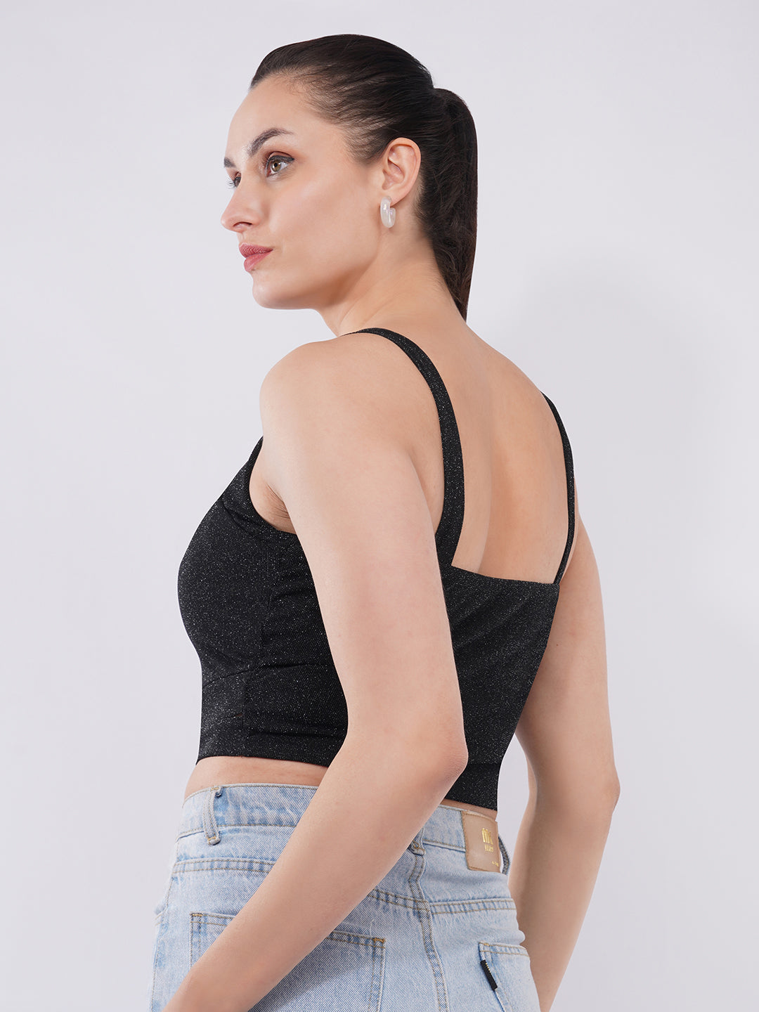 Clobug Women’s Shimmer Strap Crop Top