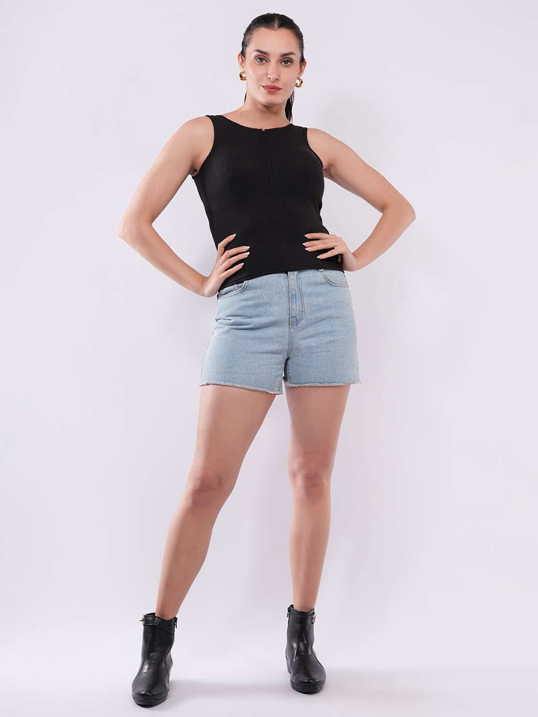 Clobug Women’s Ribbed Sleeveless Fitted Top