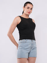 Clobug Women’s Ribbed Sleeveless Fitted Top