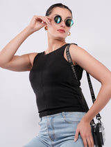 Clobug Women’s Ribbed Sleeveless Fitted Top