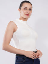 Clobug Women’s High-Neck Sleeveless Fitted Top