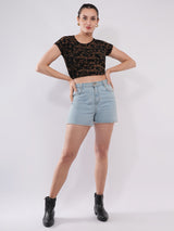 Clobug Women’s Abstract Print Crop Top