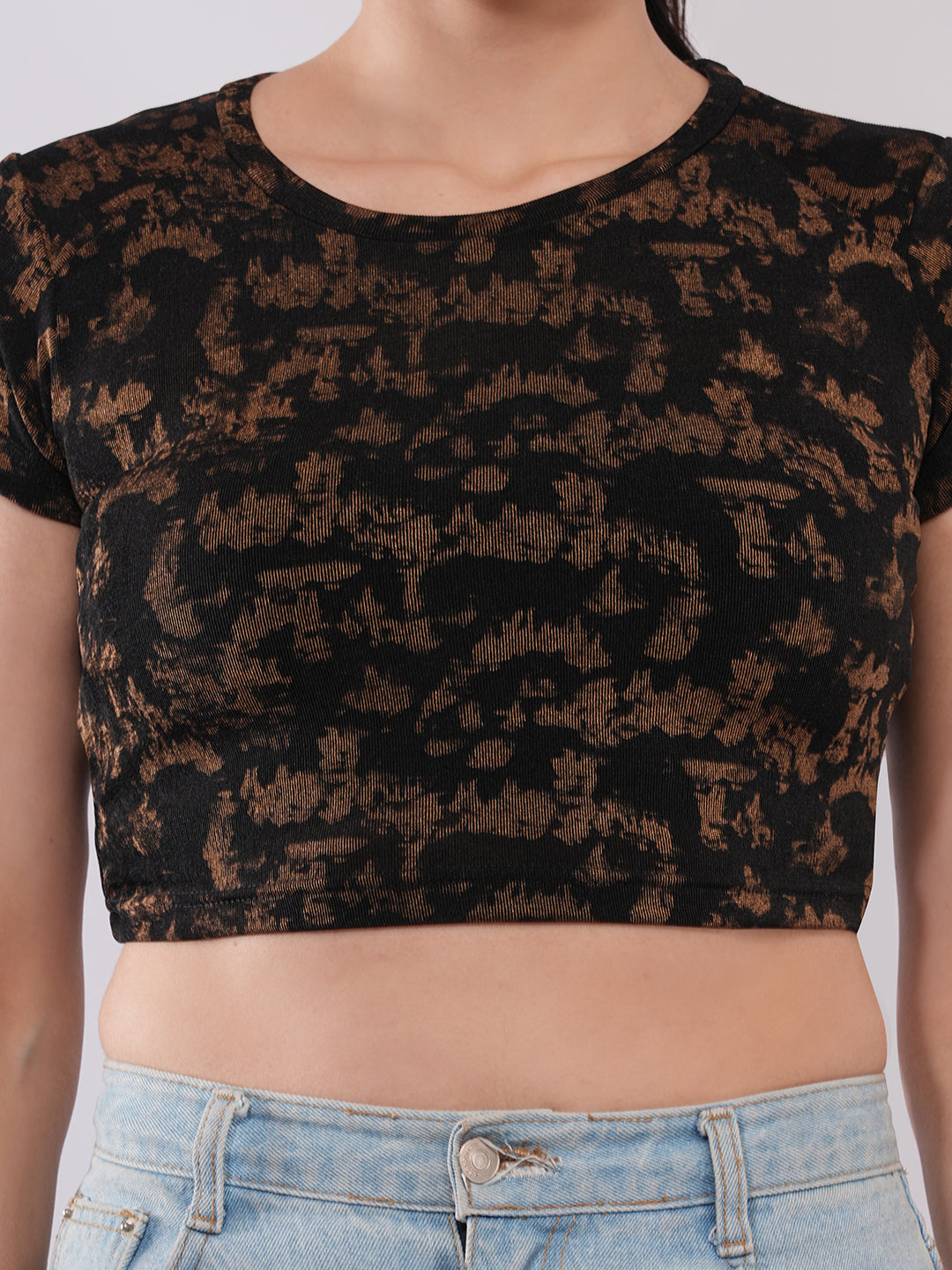 Clobug Women’s Abstract Print Crop Top