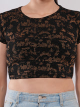 Clobug Women’s Abstract Print Crop Top