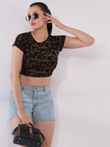 Clobug Women’s Abstract Print Crop Top