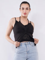 Clobug Women’s Knot-Front Strap Top