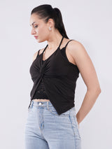 Clobug Women’s Knot-Front Strap Top