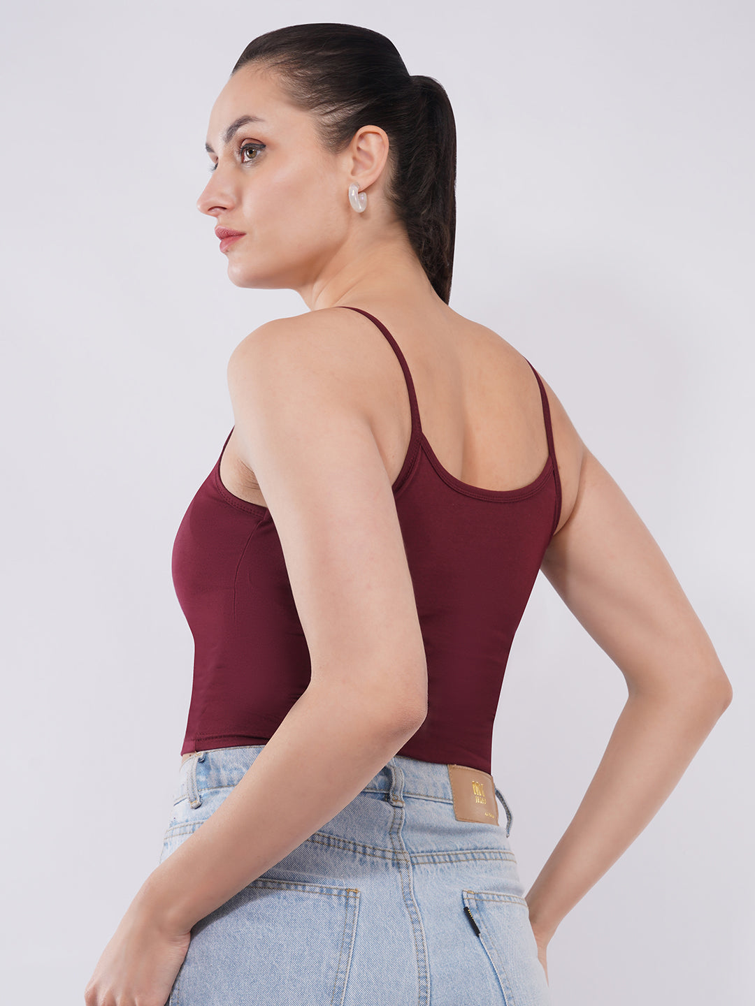 Clobug Women’s Twist-Front Spaghetti Strap Crop Top