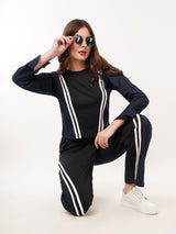 Clobug Women Round Neck Cotton Blend Sweatshirt With Trackpant Classic Winter Co-ord Set