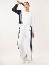 Clobug Women Round Neck Cotton Blend Sweatshirt With Trackpant Classic Winter Co-ord Set