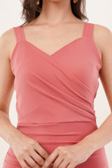Clobug Women Solid Sleeveless Bodycon Sweetheart Neck Dress