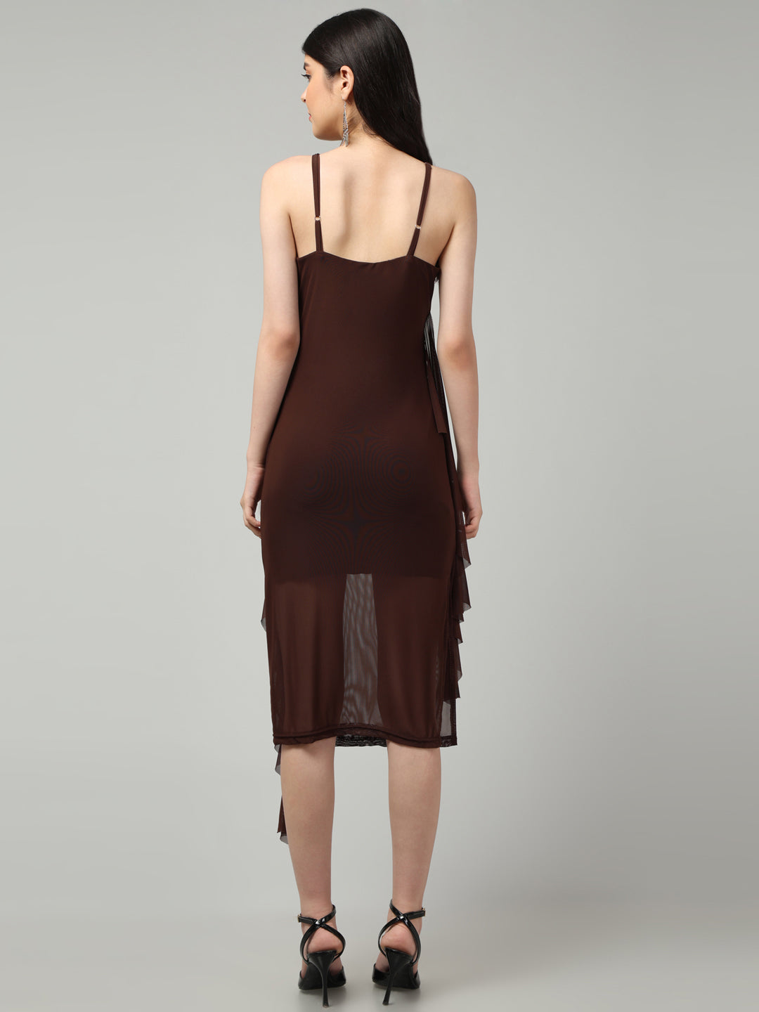 Clobug Women Stylish Solid Ruffle Dress– Trendy Summer Dress