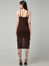 Clobug Women Stylish Solid Ruffle Dress– Trendy Summer Dress