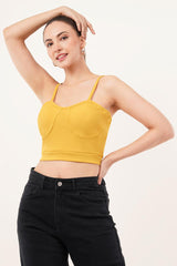Clobug Women Shoulder Strap Cotton Blend Tank Top