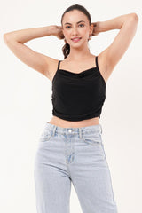 Clobug Women Shoulder Strap Cotton Blend Tank Top