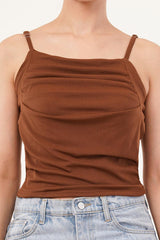 Clobug Women Shoulder Strap Cotton Blend Tank Top