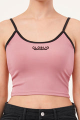 Clobug Women Shoulder Strap Cotton Blend Tank Top