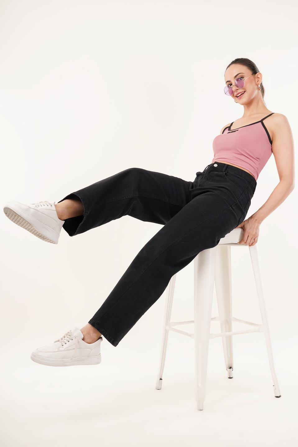 Clobug Women Shoulder Strap Cotton Blend Tank Top