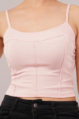 Clobug Women Shoulder Strap Cotton Blend Tank Top