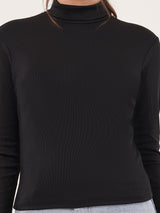 Clobug Women Cotton Blend High Neck Regular Full Sleeve Top