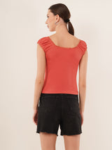 Clobug Women Cotton Blend Short Sleeve Top