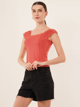 Clobug Women Cotton Blend Short Sleeve Top