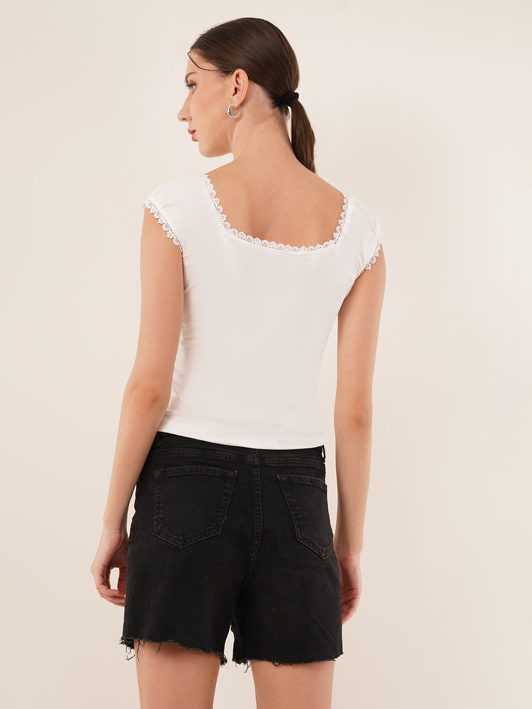 Clobug Women Cotton Blend Short Sleeve Top