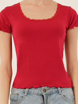 Clobug Women Cotton Blend Short Sleeve Top