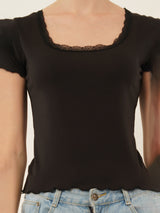 Clobug Women Cotton Blend Short Sleeve Top