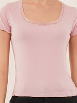 Clobug Women Cotton Blend Short Sleeve Top