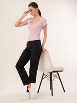 Clobug Women Cotton Blend Short Sleeve Top