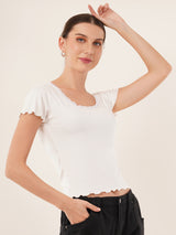 Clobug Women Cotton Blend Short Sleeve Top