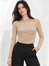 Neted Solid Crop Top