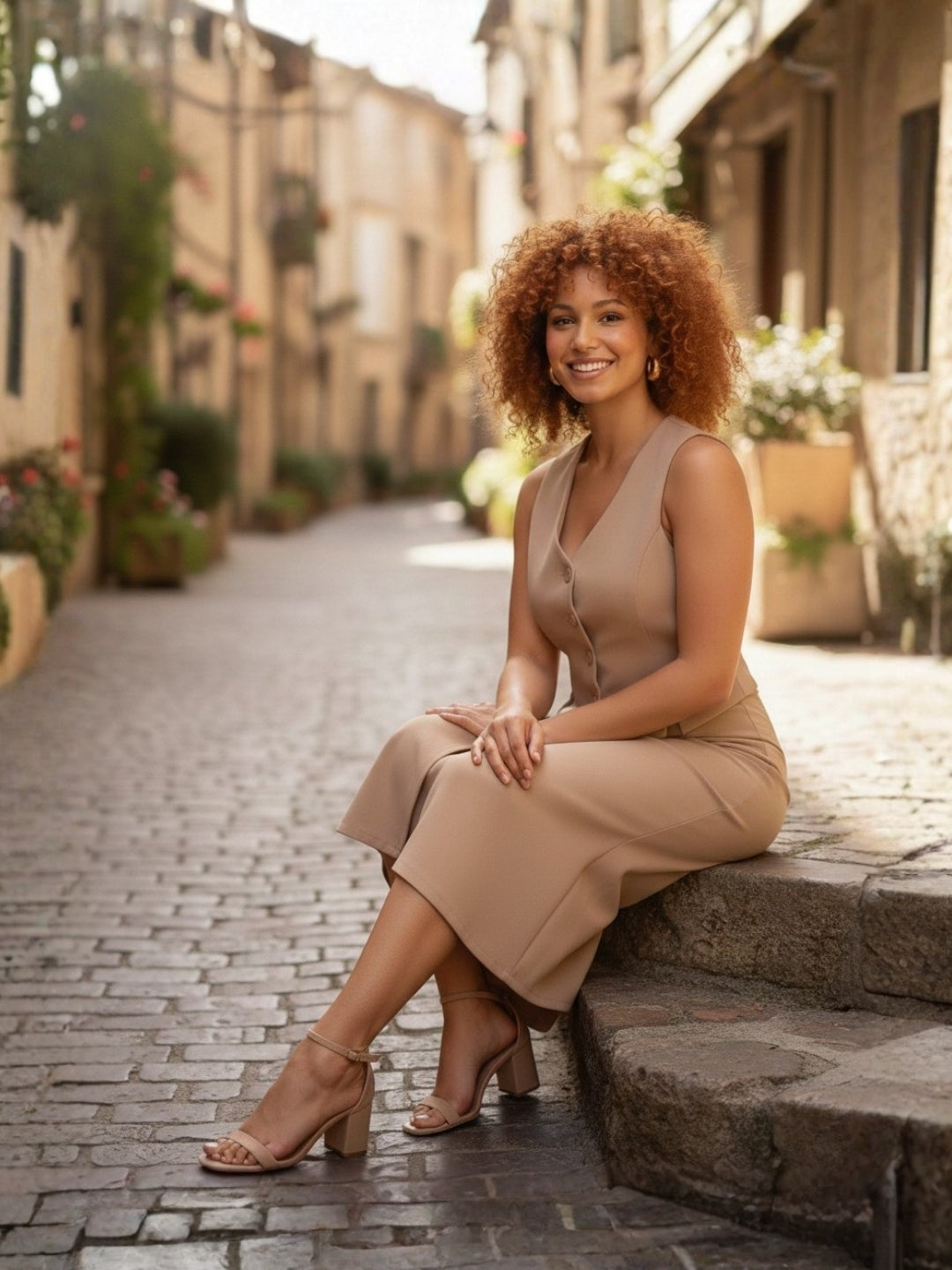 Clobug Beige Formal Co Ord Set