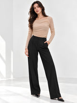 Neted Solid Crop Top