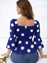Clobug Women Polka Printed Full Sleeve Crepe Top