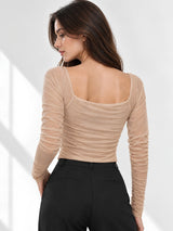 Neted Solid Crop Top