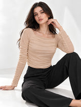 Neted Solid Crop Top