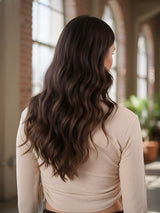 Solid Square Neck Full Sleeve Fitted Crop Top With Adjustable Strings